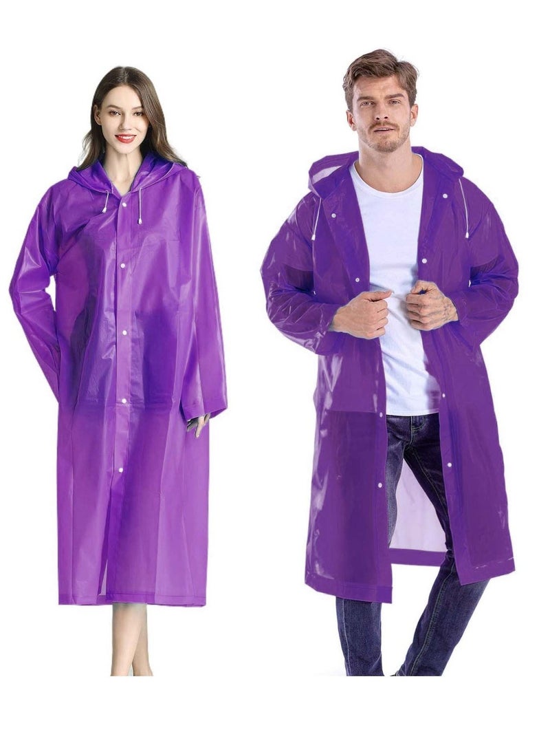 Y&D Raincoat Rain Ponchos for Adults Women Men - 1 Pack Reusable EVA Clear Portable Coats Lightweight Jackets with Hood, Packable Poncho Adult Hood  - Image 1
