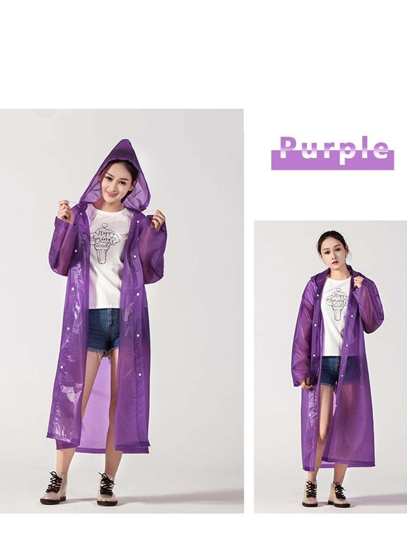 Y&D Raincoat Rain Ponchos for Adults Women Men - 1 Pack Reusable EVA Clear Portable Coats Lightweight Jackets with Hood, Packable Poncho Adult Hood  - Image 3