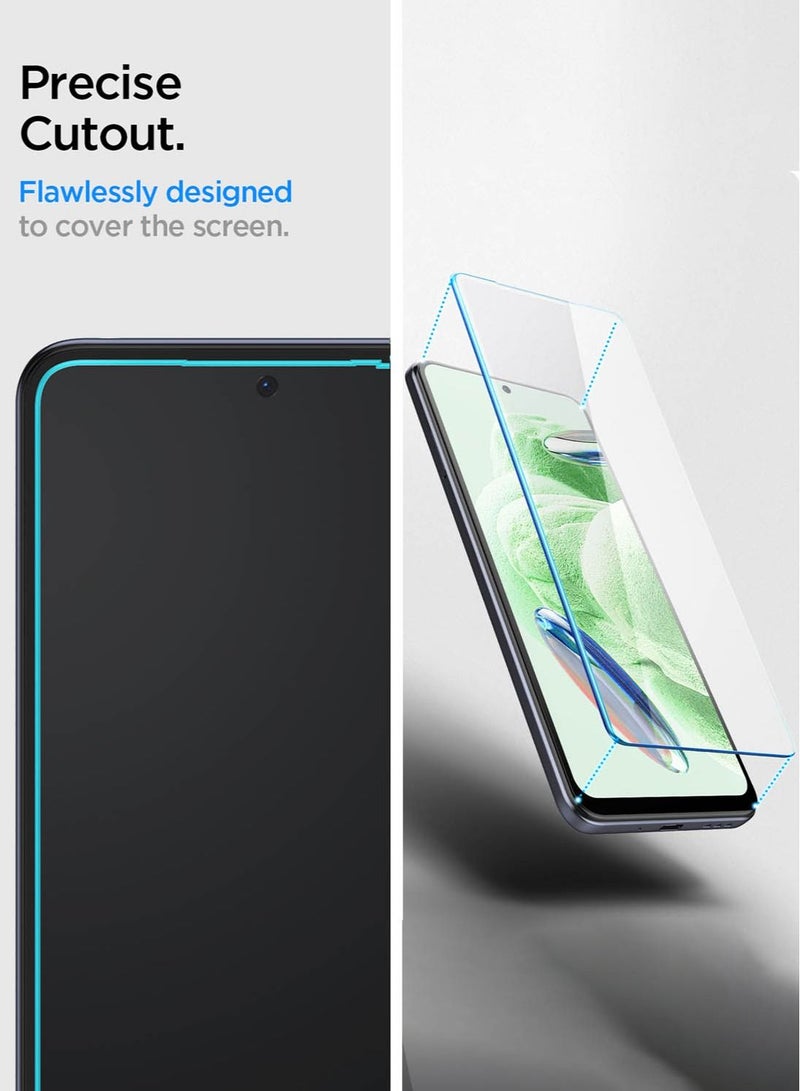 Spigen Glastr Slim for Xiaomi Poco X5 5G and Redmi Note 12 Screen Protector Premium Tempered Glass - 2 Pack - Image 4