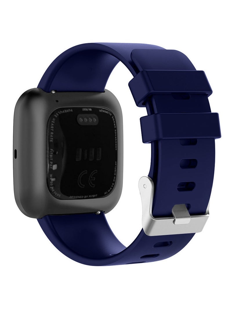 CATANES Fitbit Versa2/Versa Lite/Versa Band Soft Silicone Replacement Watch Strap Dark Blue - Image 3