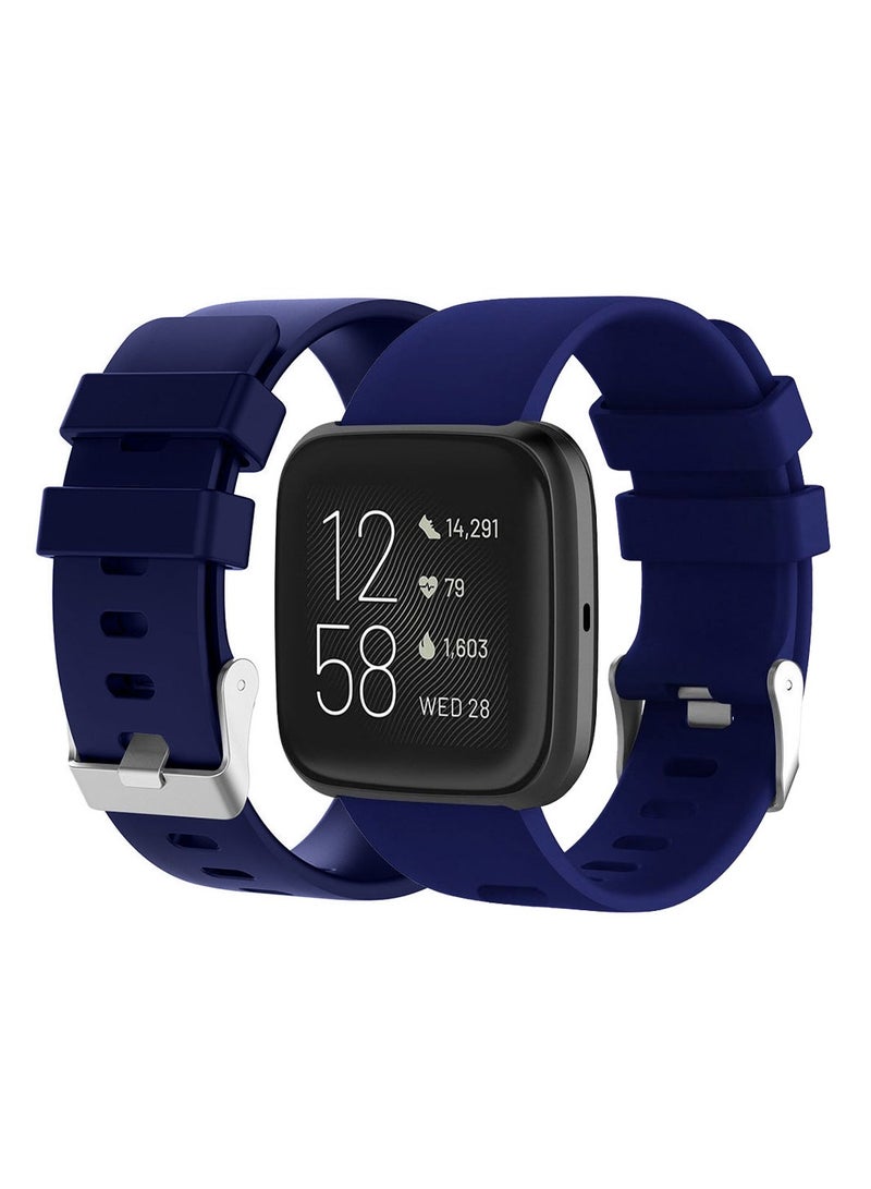 CATANES Fitbit Versa2/Versa Lite/Versa Band Soft Silicone Replacement Watch Strap Dark Blue - Image 4