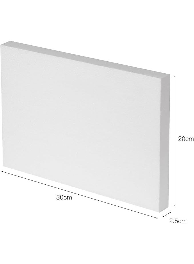 كرافت ماجيك مجموعة من 4 قطع من كتل الفوم الصناعي 12×8×1 بوصة | مستطيلات بيضاء من البوليستيرين ستايروفوم / ثيرموكول للفنون النحتية، النماذج، الأعمال اليدوية، تنسيقات الزهور والمشاريع المدرسية - Image 3
