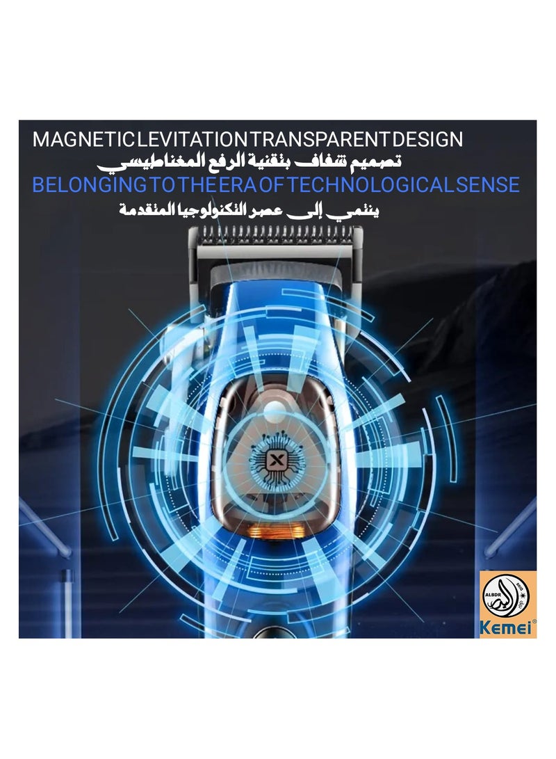 كيمي مقص شعر احترافي مع قاعدة شحن 10000 دورة في الدقيقة محرك مغناطيسي عالي السرعة KEMEI KM-2361 مقص شعر (الإصدار السعودي) - Image 3