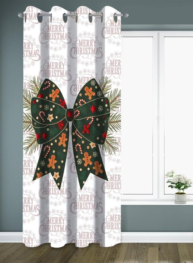 OnlyOne1 Merry Christmas Curtain | LongCrush/Polyester Decorative Window & Door Drape | Festive, Party Decoration Curtain for Living Room, Bedroom, Kids Room & Home Decor | Size 5ft_02 | Single Piece - Image 1
