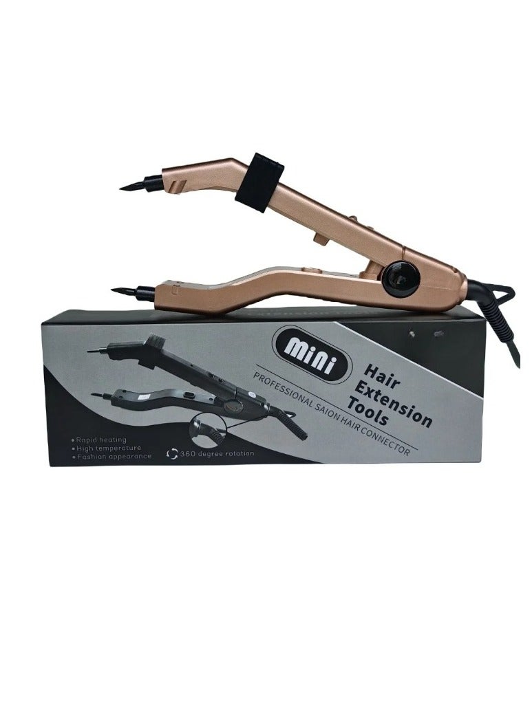 Estelle أداة تمديد الشعر، أداة توصيل الشعر الحراري القابلة للتعديل متعددة الوظائف، كماشة تسخين صغيرة ذكية لتمديد الشعر، أداة ربط الكيراتين لتمديد الشعر، (ذهبي) - Image 1