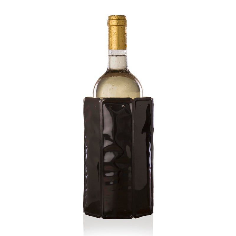 Vacu Vin Wine Cooler Sleeve – Platinum – Flexible Rapid Wine Bottle Chiller – Reusable Ice Pack Sleeve – Elegant & Portable – Fits 750ml Bottles – Keeps Wine Cold in Minutes - Image 1