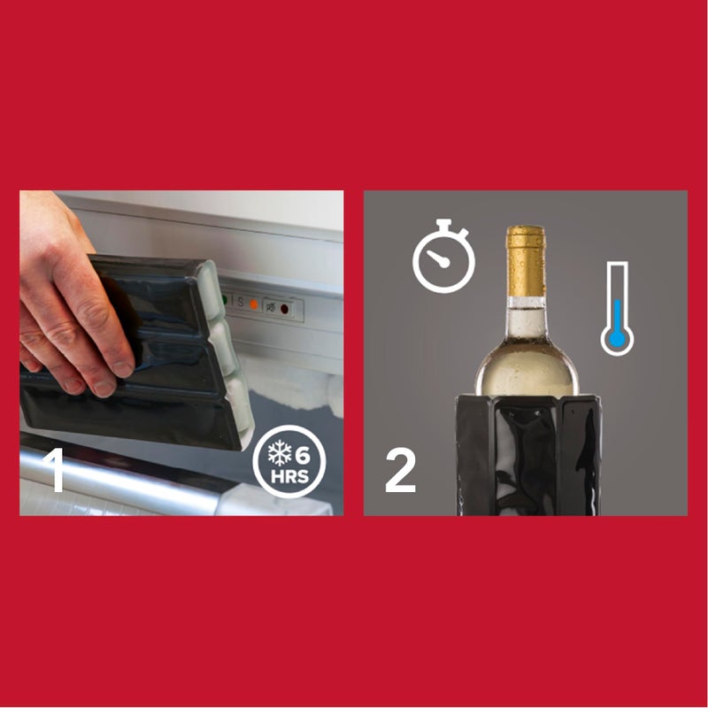 Vacu Vin Wine Cooler Sleeve – Platinum – Flexible Rapid Wine Bottle Chiller – Reusable Ice Pack Sleeve – Elegant & Portable – Fits 750ml Bottles – Keeps Wine Cold in Minutes - Image 5