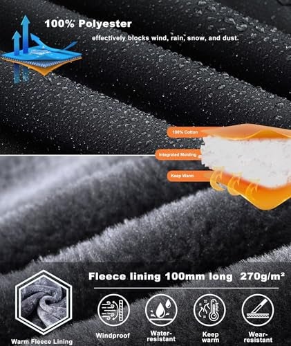 Zoofly Mens Winter Jackets Water Resistant Ripstop Ski Coat for Men Zip Pocket Work Jacket for Men Durable Black L - Image 4