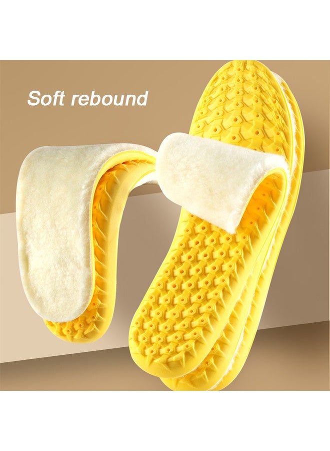 زوجان من النعال الداخلية الدافئة للأحذية: بطانة من الصوف الناعم للغاية المقاوم لوبر الغنم - راحة إضافية واحتفاظ بالحرارة - نعل داخلي للجنسين (رجال/نساء) - امتصاص الصدمات - مقاس رجالي (41-42) - Image 3