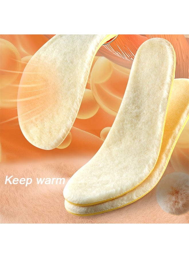 زوجان من النعال الداخلية الدافئة للأحذية: بطانة من الصوف الناعم للغاية المقاوم لوبر الغنم - راحة إضافية واحتفاظ بالحرارة - نعل داخلي للجنسين (رجال/نساء) - امتصاص الصدمات - مقاس رجالي (41-42) - Image 2