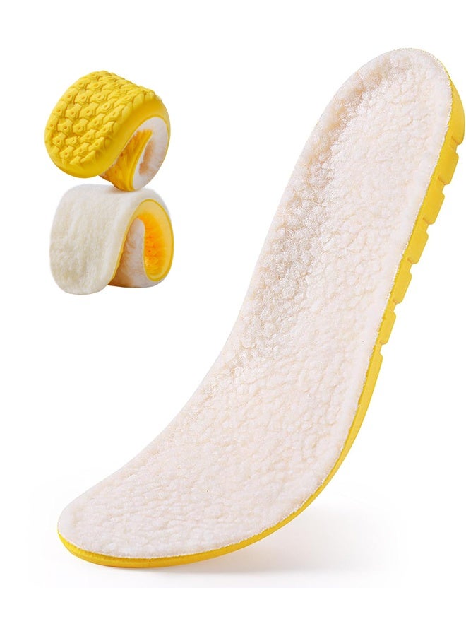 زوجان من النعال الداخلية الدافئة للأحذية: بطانة من الصوف الناعم للغاية المقاوم لوبر الغنم - راحة إضافية واحتفاظ بالحرارة - نعل داخلي للجنسين (رجال/نساء) - امتصاص الصدمات - مقاس رجالي (41-42) - Image 1