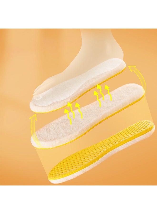 زوجان من النعال الداخلية الدافئة للأحذية: بطانة من الصوف الناعم للغاية المقاوم لوبر الغنم - راحة إضافية واحتفاظ بالحرارة - نعل داخلي للجنسين (رجال/نساء) - امتصاص الصدمات - مقاس رجالي (41-42) - Image 5