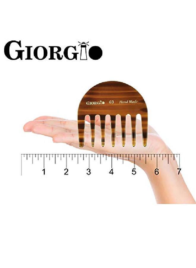 Giorgio G28 & G63 Small Travel/Purse Hair Detangling Comb Wide Teeth Pocket Comb For Thick Curly Wavy Hair Hair Detangler Comb For Wet And Dry Handmade Of Cellulose Sawcut And Hand Polished - Image 5