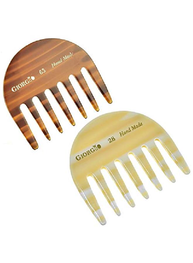 Giorgio G28 & G63 Small Travel/Purse Hair Detangling Comb Wide Teeth Pocket Comb For Thick Curly Wavy Hair Hair Detangler Comb For Wet And Dry Handmade Of Cellulose Sawcut And Hand Polished - Image 2