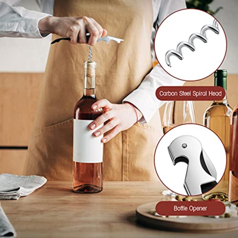 Pieces Wine Keys for Severs Opener Travel Corkscrew Wine Bottle Opener Waiter Beer Bartender for Wedding Home Office Kitchen Restaurant Bar Applications Black - Image 5