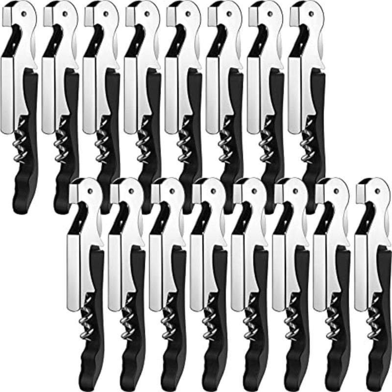 Pieces Wine Keys for Severs Opener Travel Corkscrew Wine Bottle Opener Waiter Beer Bartender for Wedding Home Office Kitchen Restaurant Bar Applications Black - Image 1