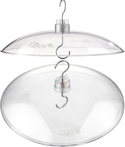 iBorn Baffles for Bird Feeders 13 Bird Feeder Cover for Rain Guard Birds Feeders Rain Guard Full Protection for Feeders for Outdoors ChewProof Polycarbonate Pack of 2 Transparent - Image 1