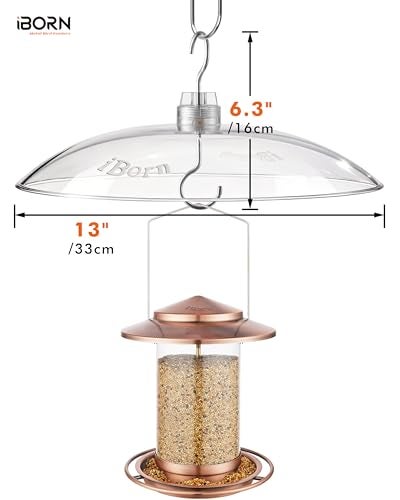 iBorn Baffles for Bird Feeders 13 Bird Feeder Cover for Rain Guard Birds Feeders Rain Guard Full Protection for Feeders for Outdoors ChewProof Polycarbonate Pack of 2 Transparent - Image 3