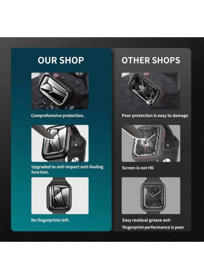 حافظة مع شاشة متوافقة مع ساعة ابل واتش طراز 11 مقاس 42 مم، مصنوعة من مادة البولي كربونات الصلبة الشفافة - Image 4