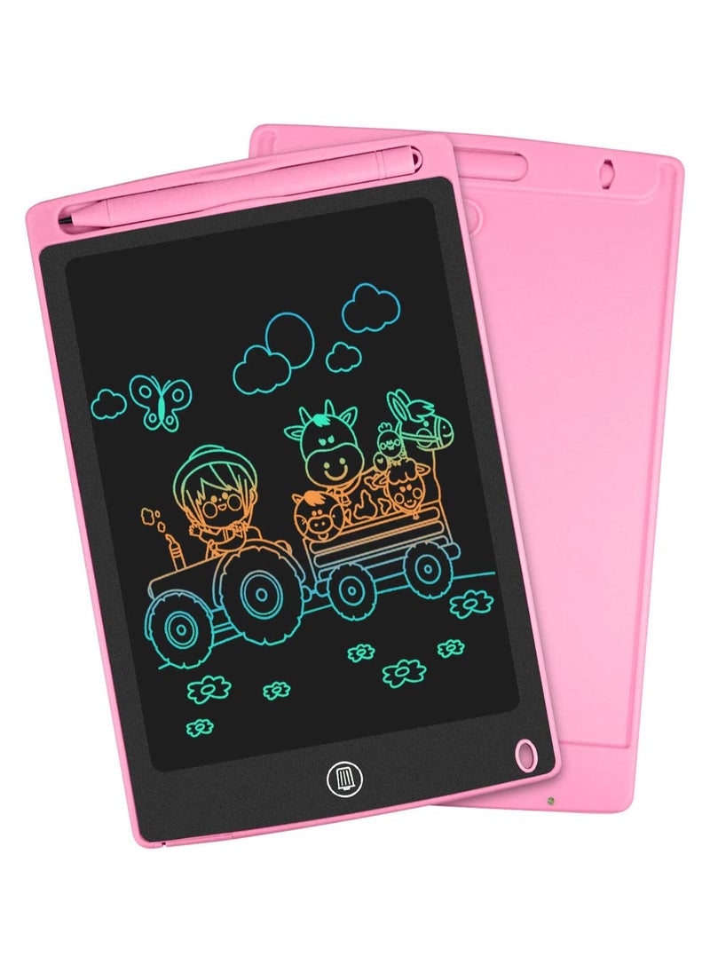 تابلت كتابة LCD للاطفال 8.5 انش، لوح رسم ملون مع خاصية المسح بنقرة واحدة وقفل وقلم، لوحة كتابة قابلة لاعادة الاستخدام للاعمار من 3 الى 12 سنة..  - Image 1