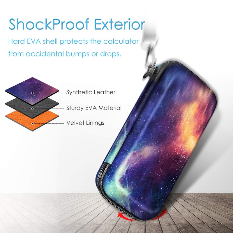 FINTIE Graphing Calculator Carrying Case for TI-84 Plus CE, Hard EVA Shockproof Protective Box for TI-83 Plus CE/Casio fx-9750GII (Galaxy) - Image 5
