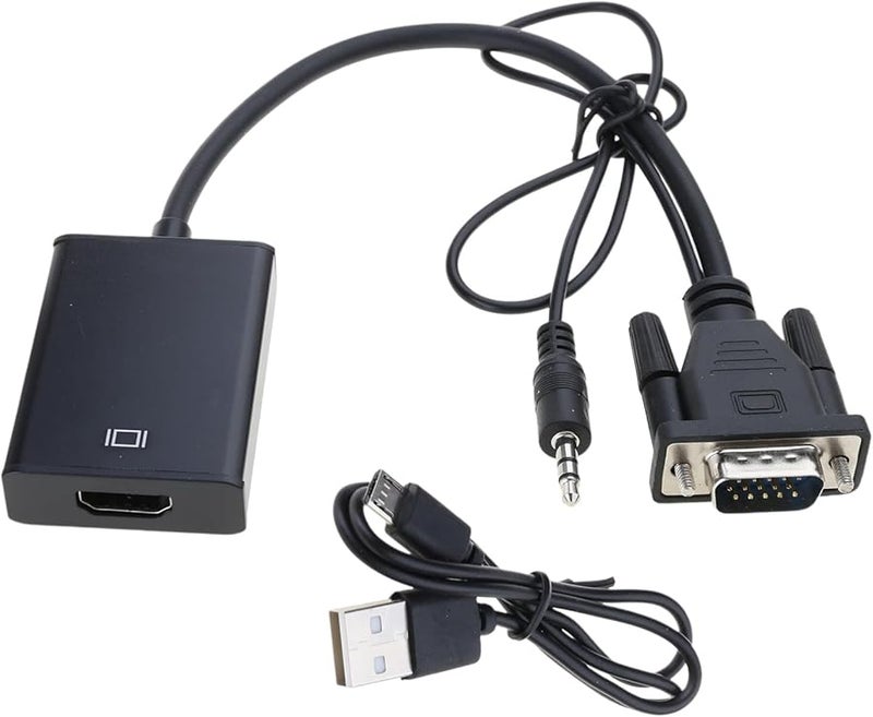 HDMI To VGA Adapter With Audio Cable 1080P Converter For PC Laptop Monitor Projector Color A - Image 2