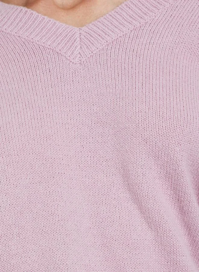 Styli Styli Women Pink V-Neck Regular Fit Sweater