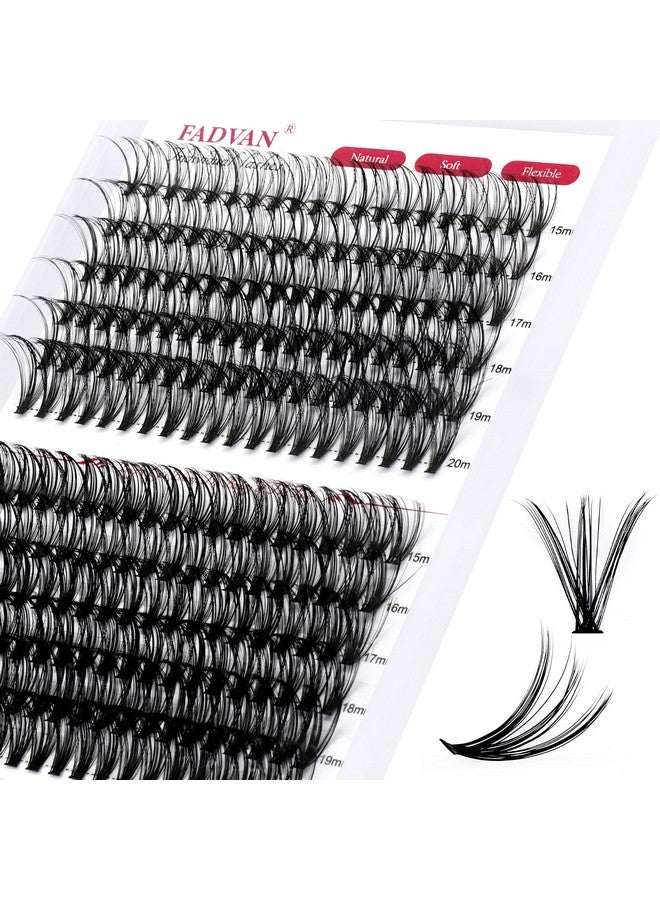 FADVAN Individual Lashes 240Pcs Diy Eyelash Extension 30D+40D C Curl Mixed 15 20Mm Cluster Lashes Natural Wispy Reusable Mink Lash Cluster At Home By Fadvan (30D+40D 0.07C 15 20Mm) - Image 1