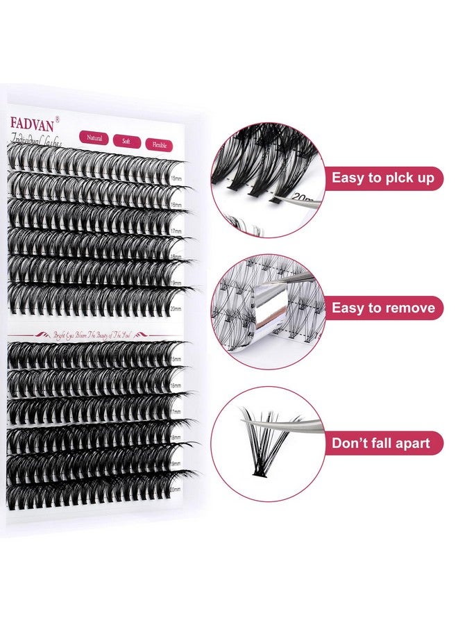 FADVAN Individual Lashes 240Pcs Diy Eyelash Extension 30D+40D C Curl Mixed 15 20Mm Cluster Lashes Natural Wispy Reusable Mink Lash Cluster At Home By Fadvan (30D+40D 0.07C 15 20Mm) - Image 3