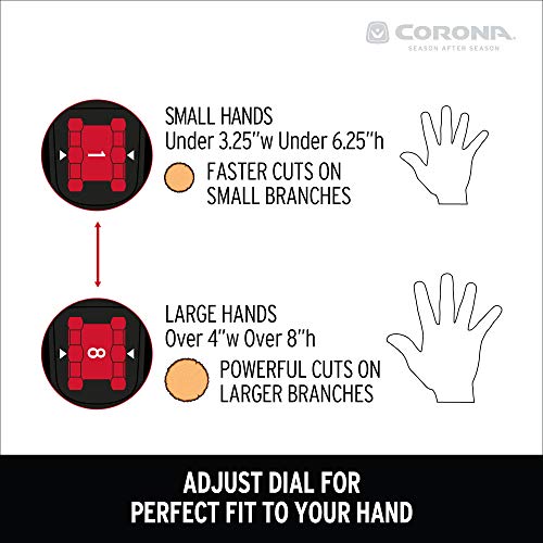 Corona Clipper BP 4214D Flex Dial Bypass Pruner With Comfort Gel Grips, 3/4 Inch, Red/Black - Image 3