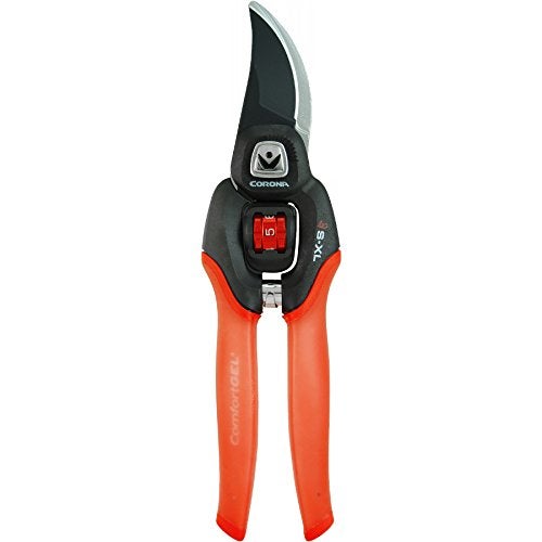 Corona Clipper BP 4214D Flex Dial Bypass Pruner With Comfort Gel Grips, 3/4 Inch, Red/Black - Image 1
