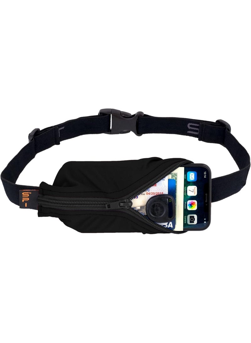 SPIbelt Running Belt for Women Men, Phone Holder for Running, Running Fanny Pack, Holder for Phone, Running Waist Pack, Adjustable Waist, [Fits All Phones]. Black with Black Zipper - Image 4
