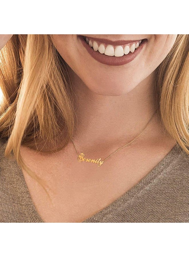 SKQIR Gold Custom Women Name Necklace Personalized, Customized Chains Name Pendants Necklaces Personalized Name Necklace with Crown for Women Girl Gift, Metal - Image 3