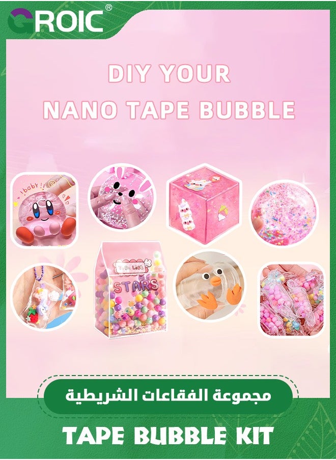 5 PCS Nano Tape Bubble Kit for Kids with Box,Nano Tape Squishy Maker Kit, Nano Bubble Tape Kit, Nano Magic Tape Bubbles,Handmade DIY Toys