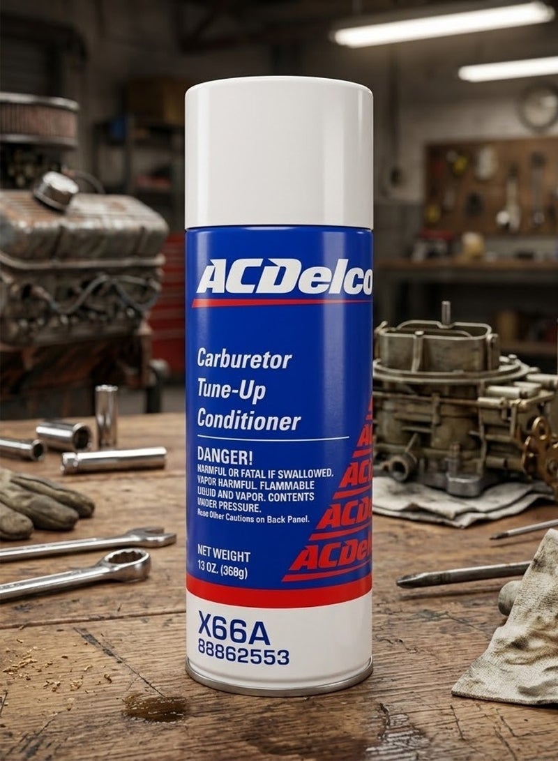 إيه سي ديلكو بخاخ ACDelco X66A لتنظيف وصيانة الكربراتير (368 جم) - منظف للسيارات، الدراجات النارية، المحركات الصغيرة، وصيانة نظام الوقود - يعزز استقرار وضع الخمول وأداء المحرك. - Image 1
