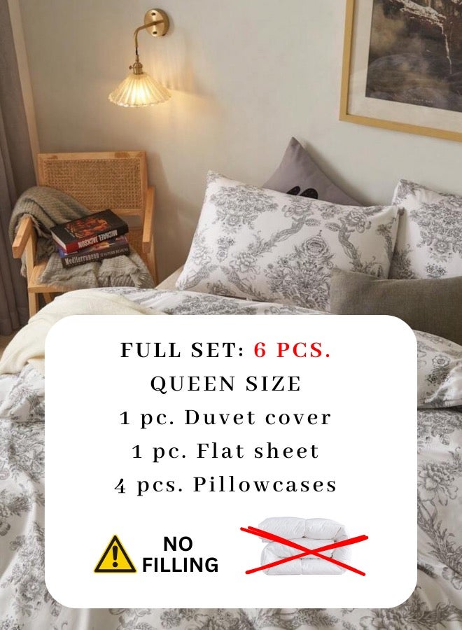 لونا هوم طقم غطاء لحاف ثلاثي الأبعاد بطباعة عتيقة مكون من 6 قطع بحجم كوين - Image 3