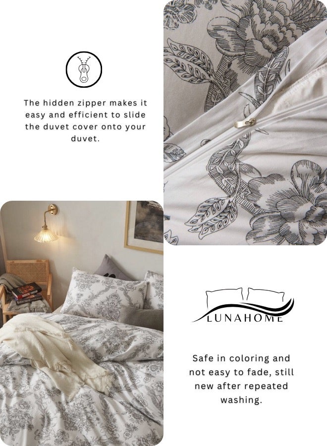 لونا هوم طقم غطاء لحاف ثلاثي الأبعاد بطباعة عتيقة مكون من 6 قطع بحجم كوين - Image 5