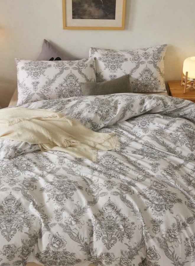 لونا هوم طقم غطاء لحاف ثلاثي الأبعاد بطباعة عتيقة مكون من 6 قطع بحجم كوين - Image 2