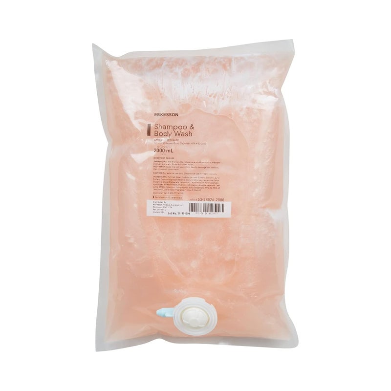 McKesson Body Wash and Shampoo Refill Bag Apricot Scent 2000 mL 1 Count - Image 1