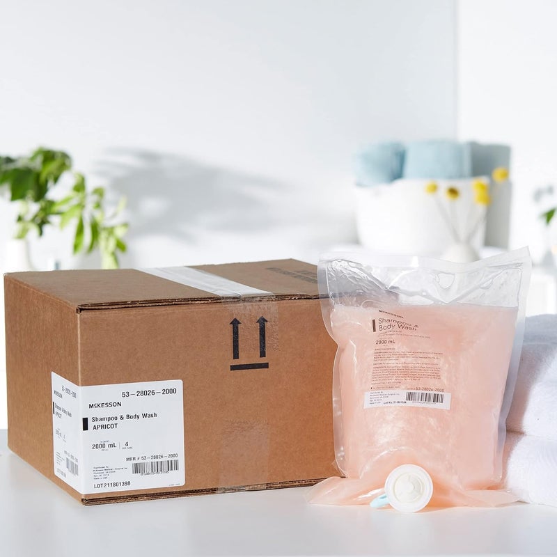 McKesson Body Wash and Shampoo Refill Bag Apricot Scent 2000 mL 1 Count - Image 5