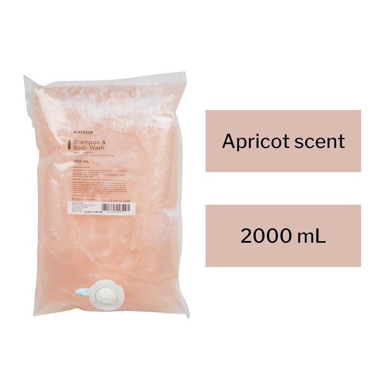 McKesson Body Wash and Shampoo Refill Bag Apricot Scent 2000 mL 1 Count - Image 3