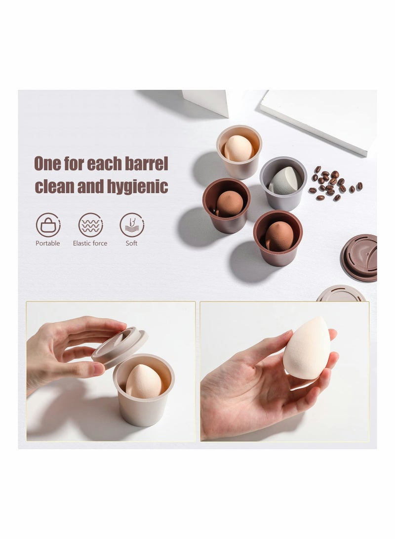 Excefore 4-Pieces Makeup Sponge Set Makeup Sponge Set, Foundation Blending Beauty Sponge, Beauty Blender For Face Makeup, Cream, and Powder, Multi-colored Makeup Sponges  - Image 2