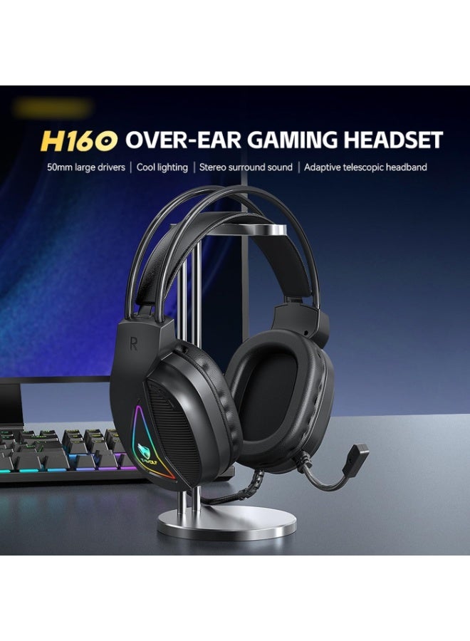 T-WOLF Wired USB Gaming Headset for PC 7.1 Surround Sound Computer Headphones with Microphone/Mic Noise Cancelling Wired Headphones for PS4, PS5 Xbox One,Laptop，Black - Image 2