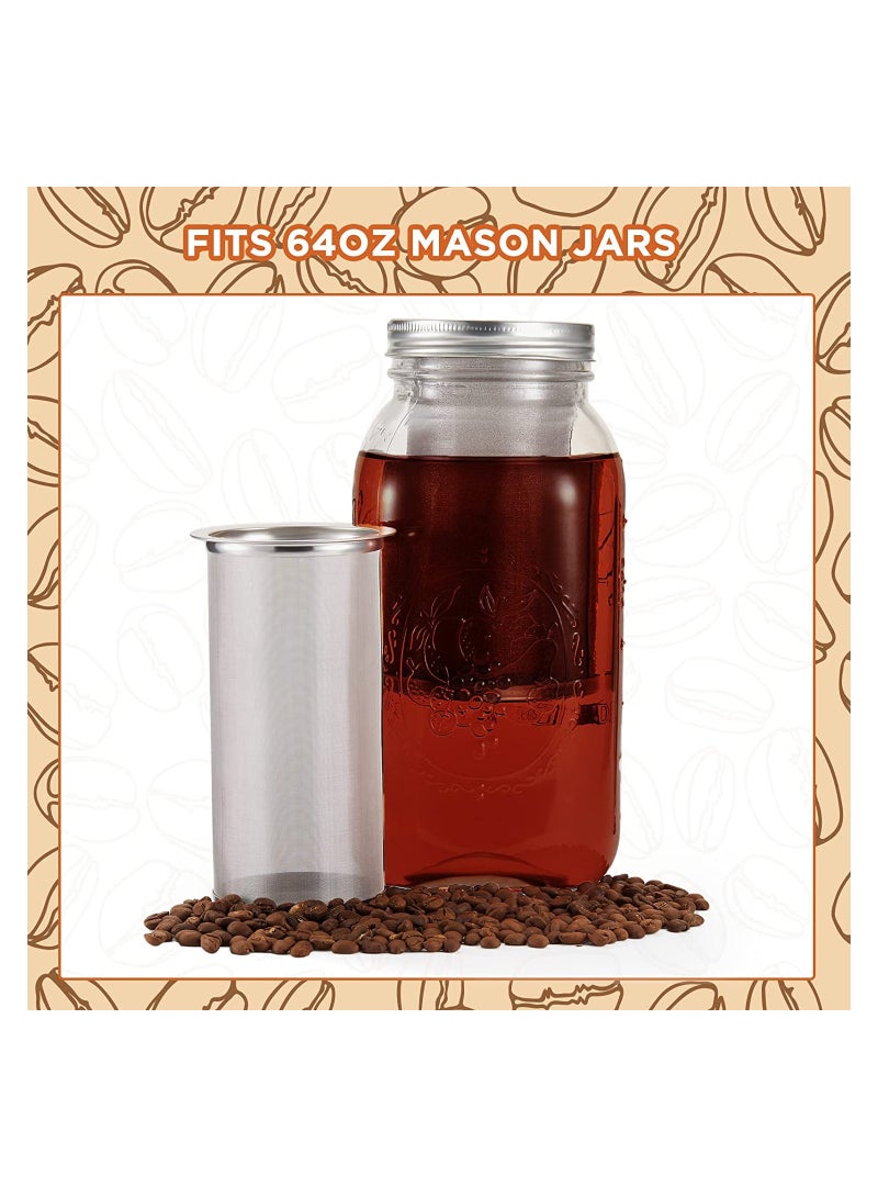 Luckam Cold Brew Coffee Filter Coffee Filter Reusable Mesh Coffee Filter For Wide Mouth Canning Jar And Iced Tea Maker - Image 4
