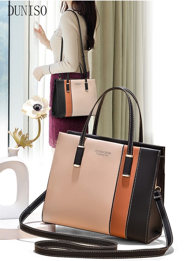 DUNISO - Women's Fashion Handbag Faux Leather Crossbody Bag For Women Large Capacity Tote Bags Top Handle Satchel Fashionable Travel Shoulder Bag For Ladies - Image 1