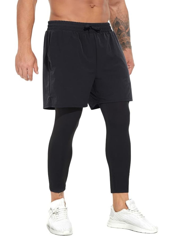 Spall Running Long Short with Side Pockets for Quick Drying Breathable Exercise Jogging Cycling Fitness Athletic Gym Workout Active Training Ideal for Men and Women  - Image 2