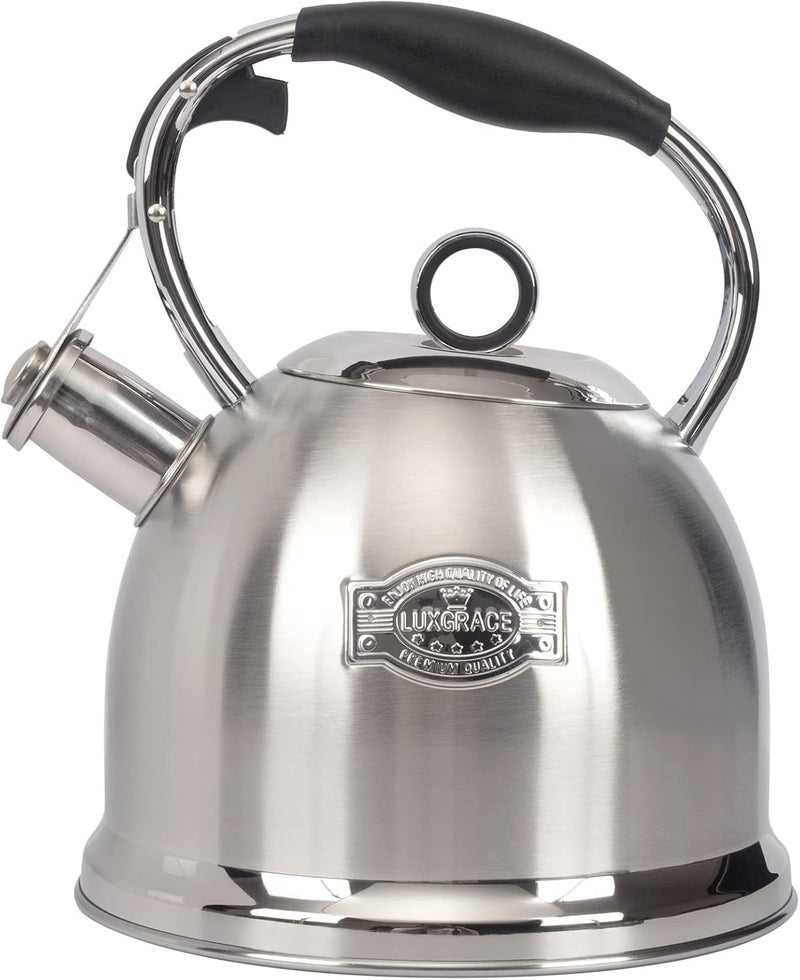 LUXGRACE 3.0 Qt Stainless Steel Whistling Tea Kettle for Stovetop - Image 1