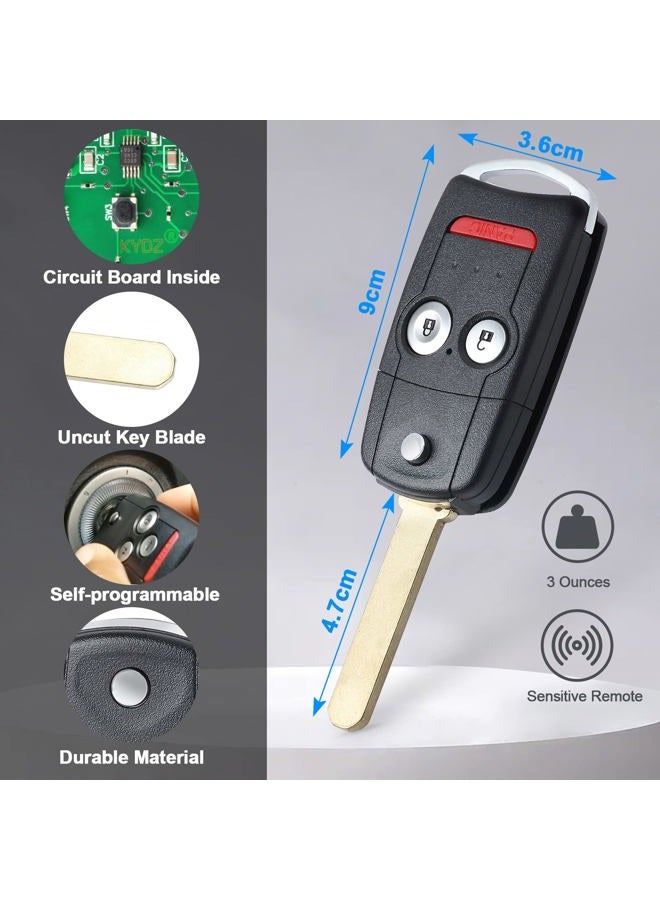 Keymall Car Key Fob Keyless Entry Remote Replacement for Acura MDX/RDX 2007 2008 2009 2010 2011 2012 2013 FCC ID:N5F0602A1A P/N:35111-STX-325/327 3 Buttons - Image 5