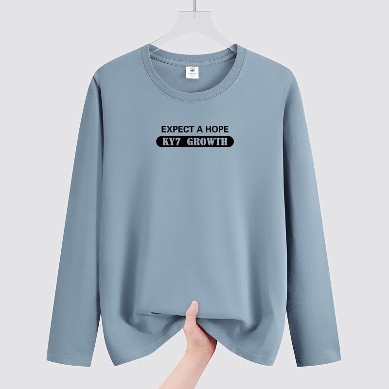 Autumn Long-Sleeved T-Shirt Men'S Extras Plus Size Loose Crewneck Long-Sleeved Fashionable Inner Base-Lining Shirt Top - Image 5