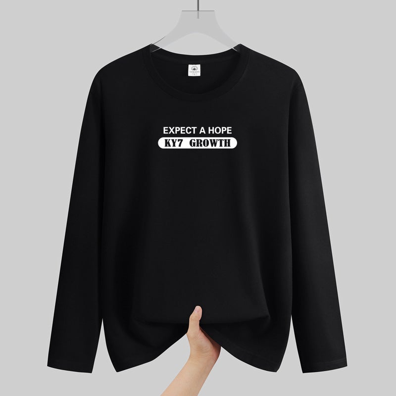 Autumn Long-Sleeved T-Shirt Men'S Extras Plus Size Loose Crewneck Long-Sleeved Fashionable Inner Base-Lining Shirt Top - Image 3